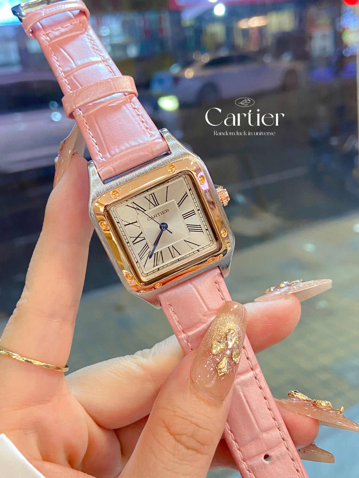 Rectangular Dial Colorful Strap Quartz Watch