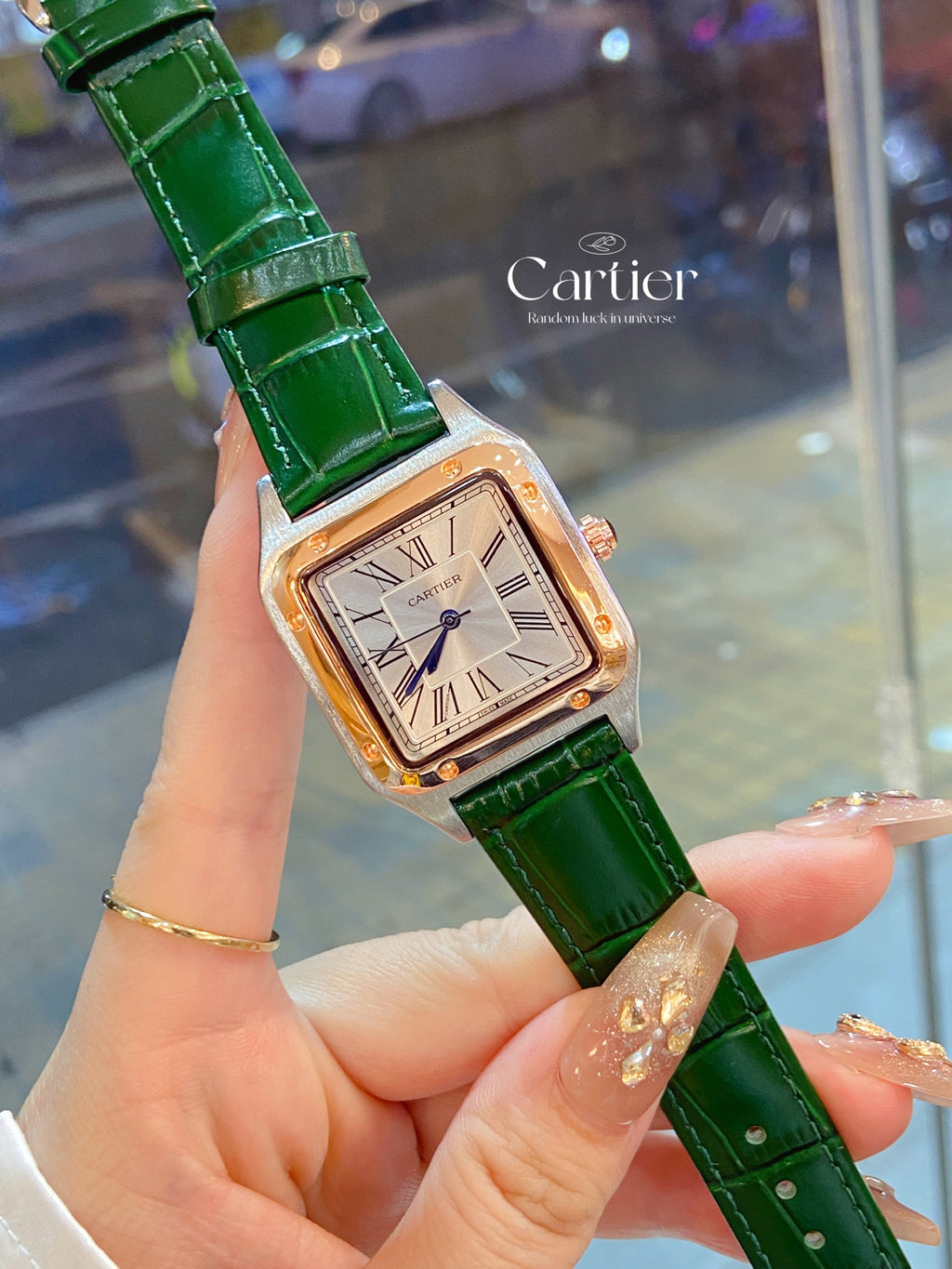 Rectangular Dial Colorful Strap Quartz Watch