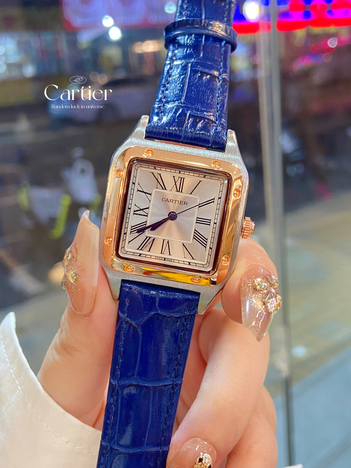 Rectangular Dial Colorful Strap Quartz Watch