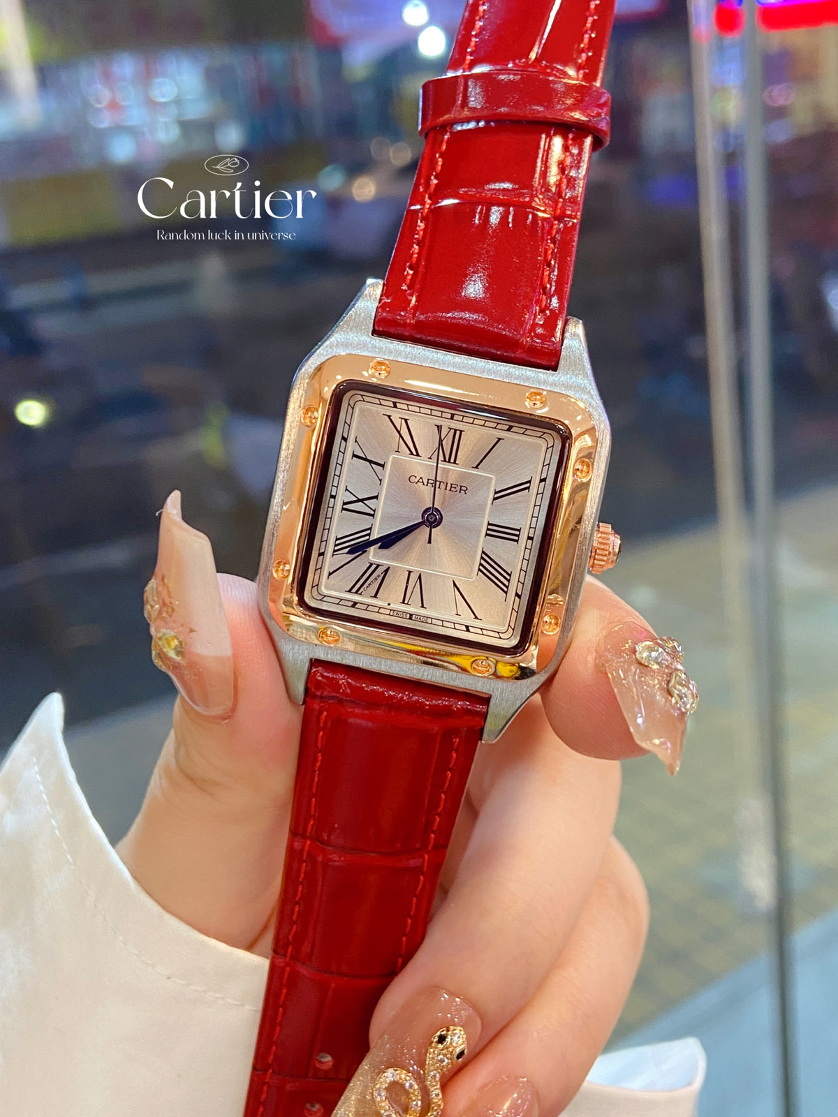 Rectangular Dial Colorful Strap Quartz Watch
