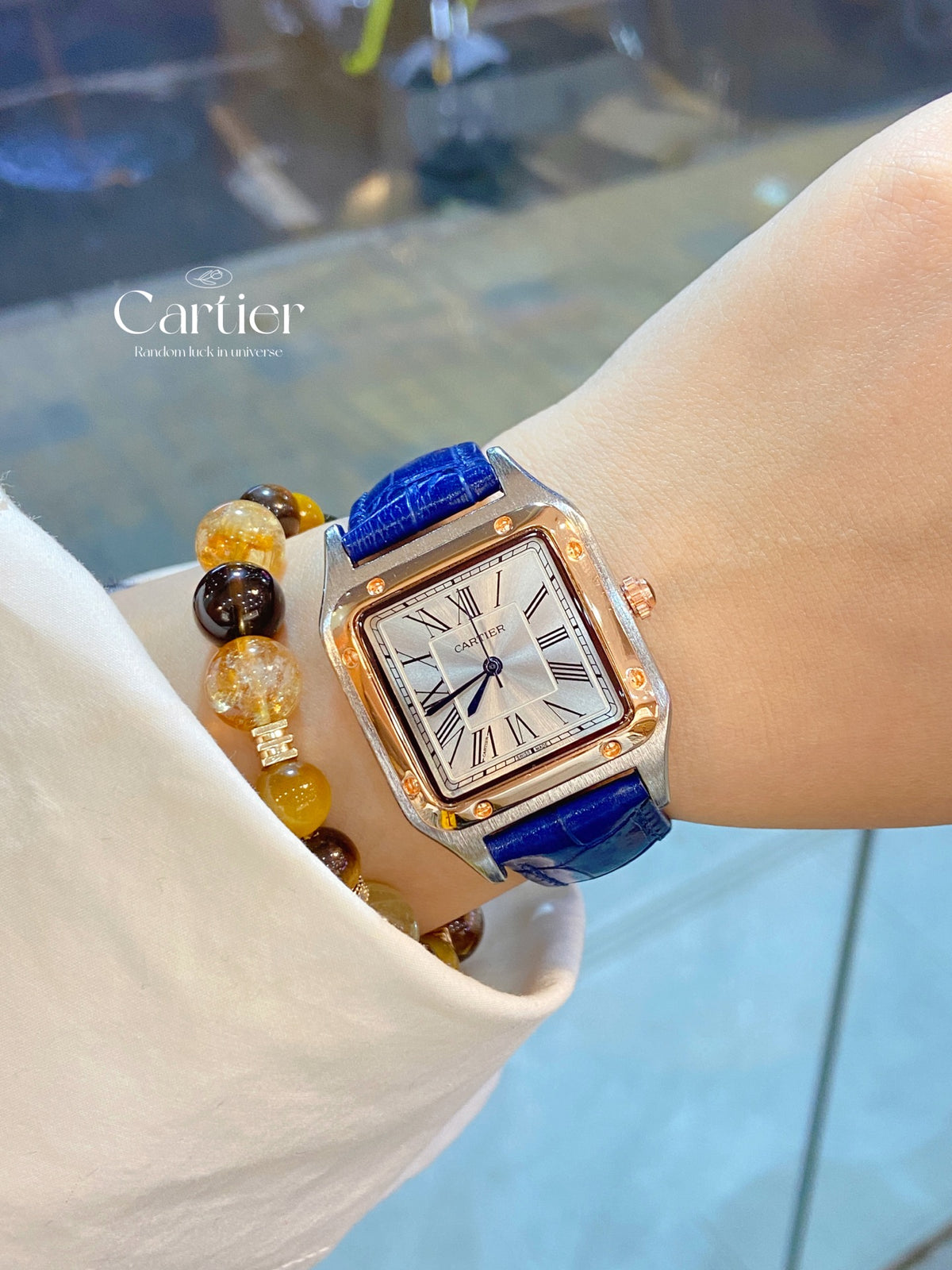 Rectangular Dial Colorful Strap Quartz Watch