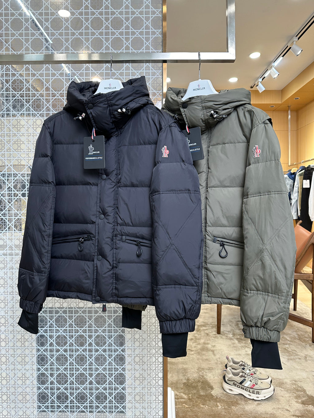 Hooded quilted puffer jacket product photograph