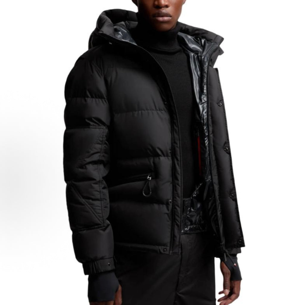 Hooded quilted puffer jacket product photograph