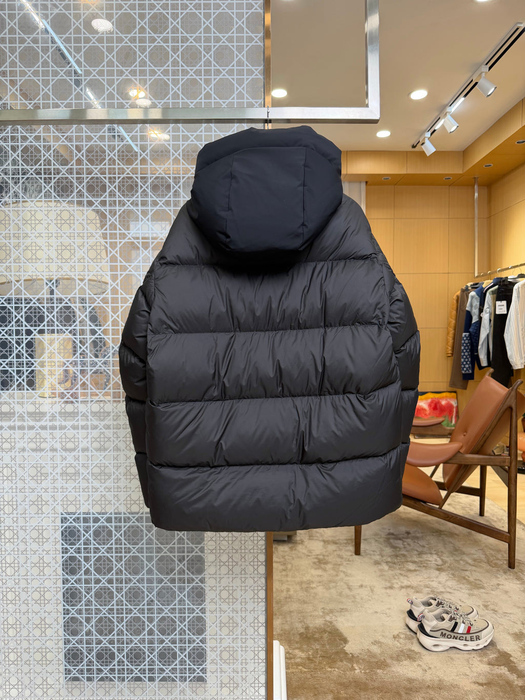 Hooded Down Puffer Jacket with Contrast Trim