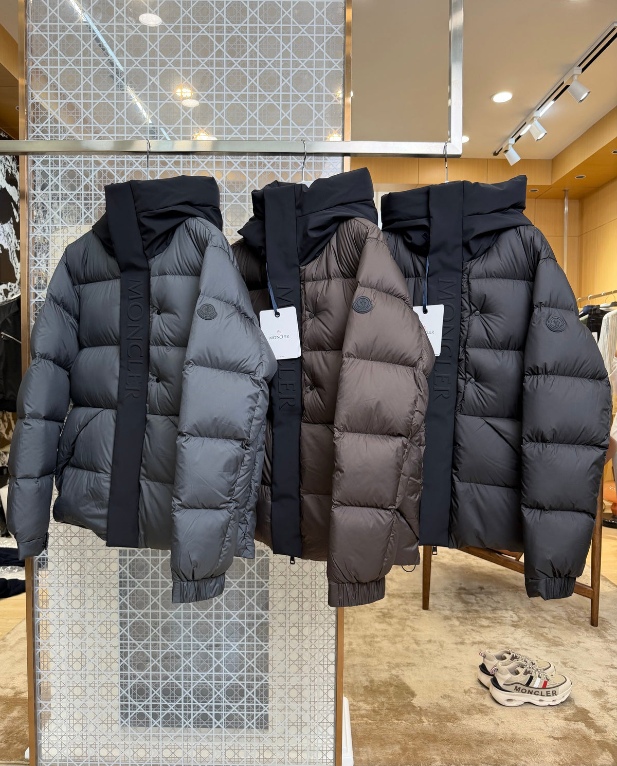 Hooded Down Puffer Jacket with Contrast Trim