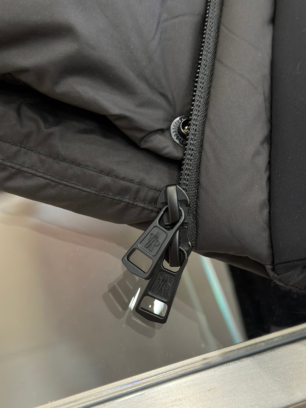 Hooded Down Puffer Jacket with Contrast Trim
