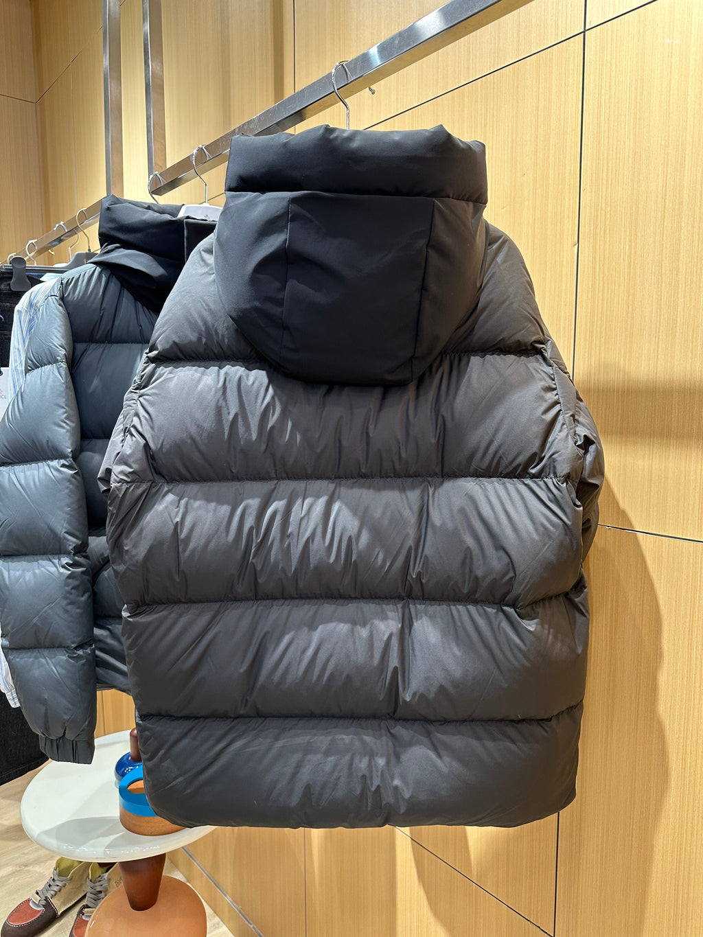 Hooded Down Puffer Jacket with Contrast Trim
