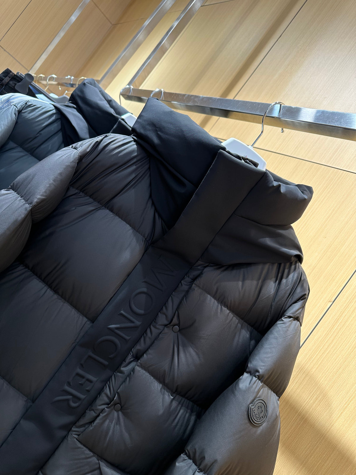 Hooded Down Puffer Jacket with Contrast Trim