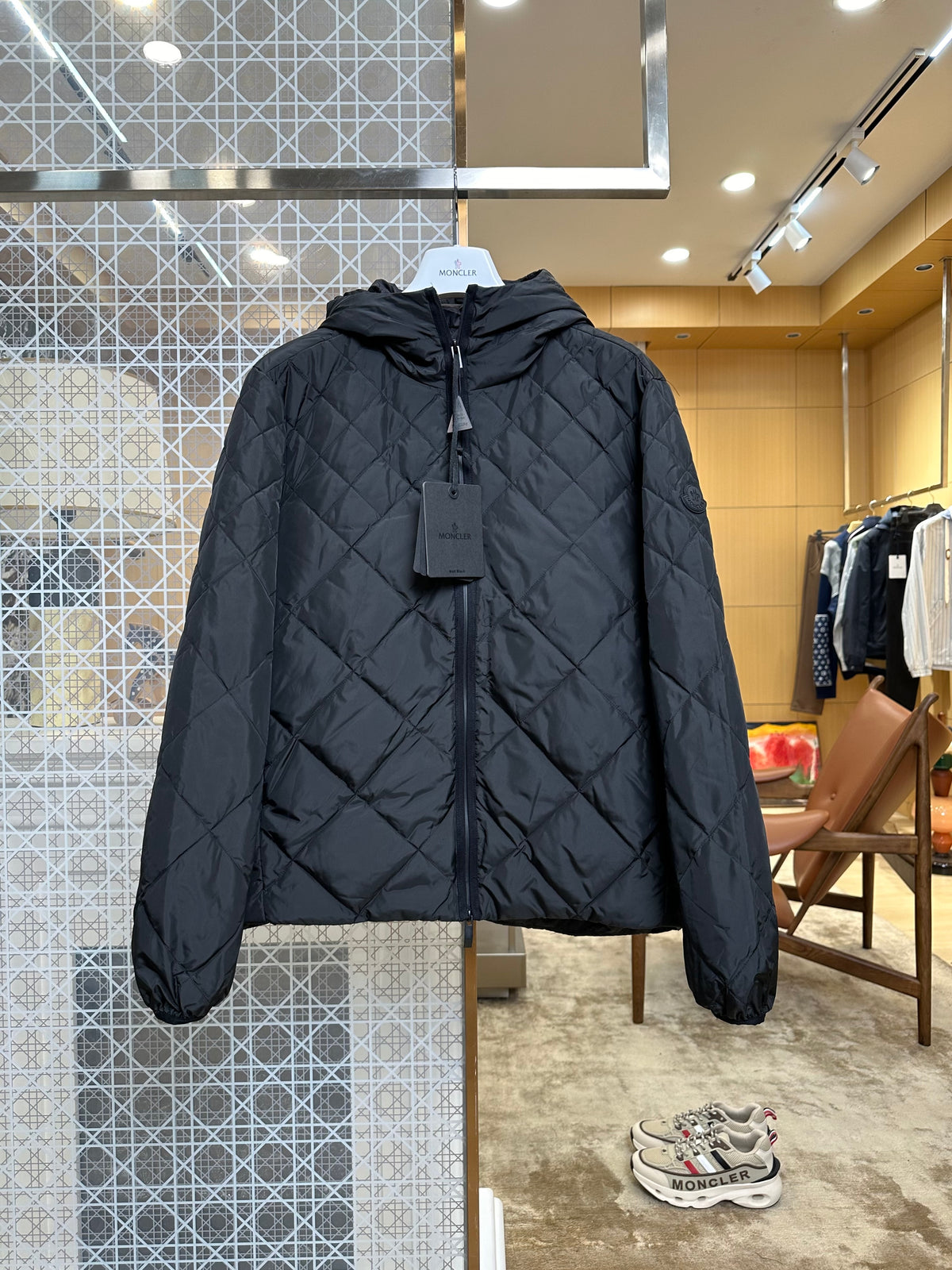 Lightweight Hooded Down Jacket with Quilted Panels
