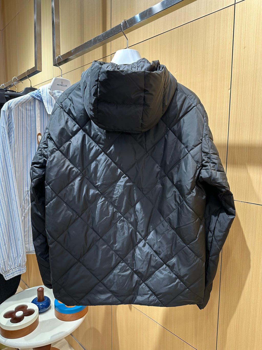 Lightweight Hooded Down Jacket with Quilted Panels