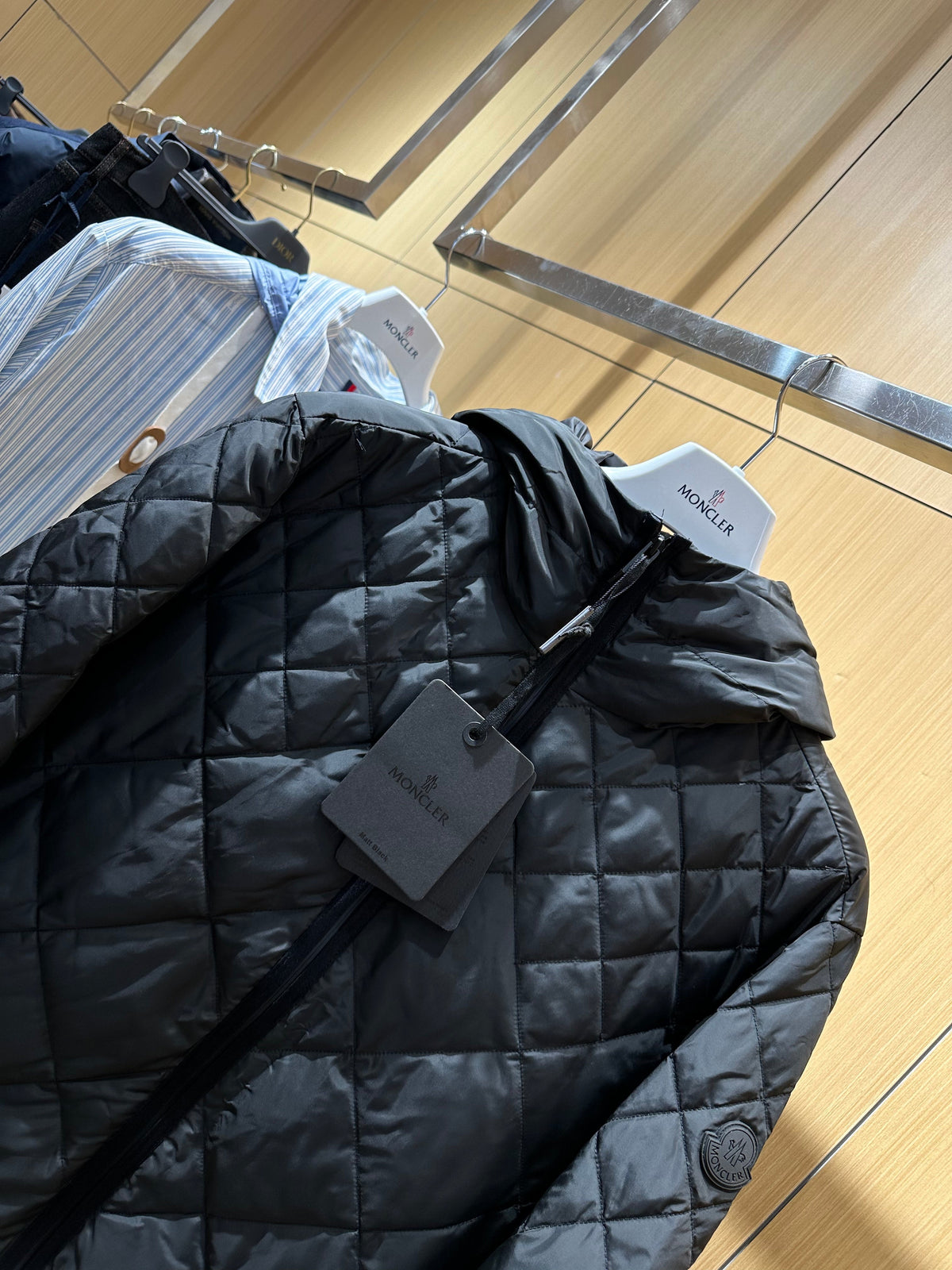 Lightweight Hooded Down Jacket with Quilted Panels