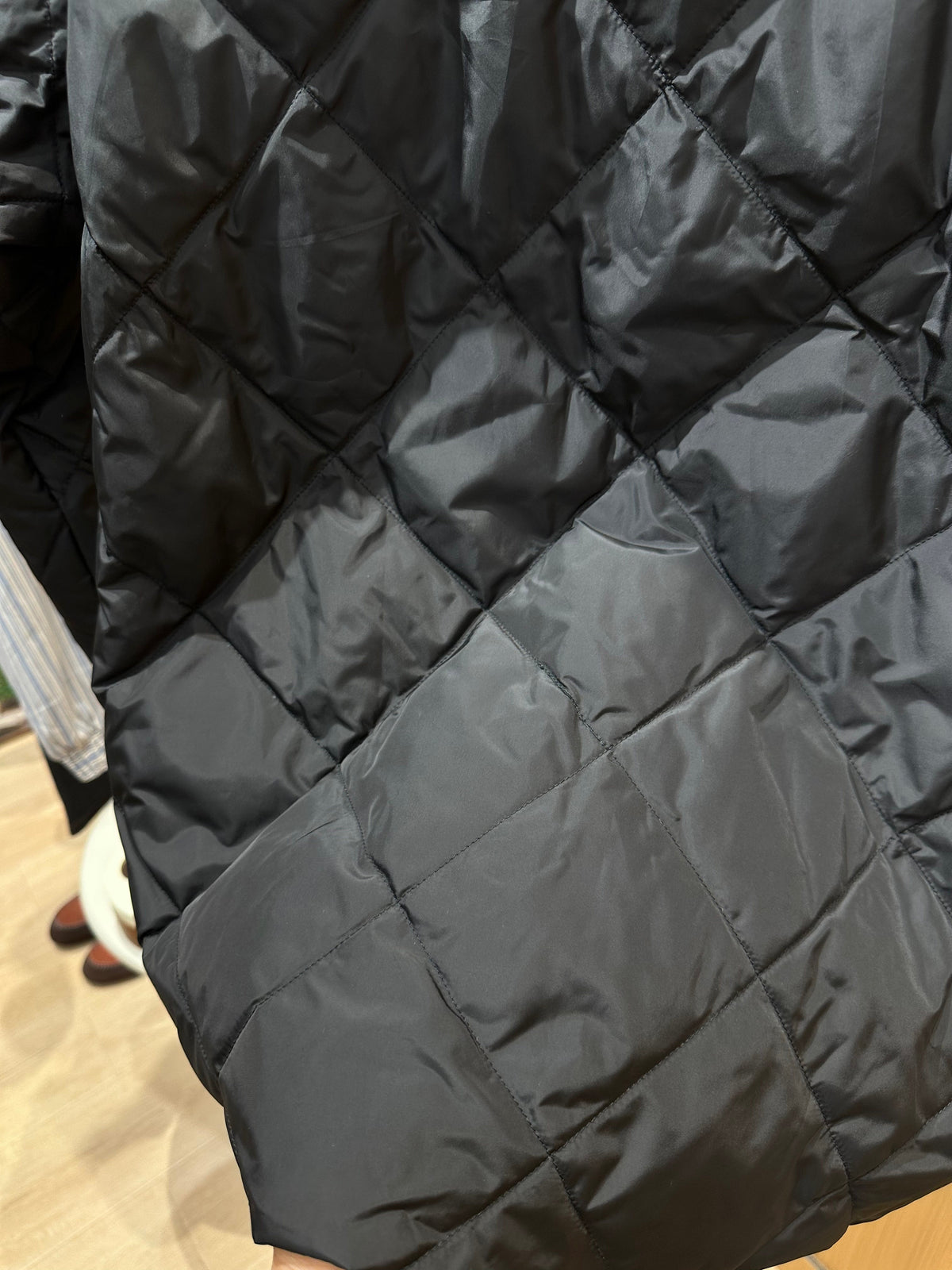 Quilted Down Jacket with Fold-Over Collar