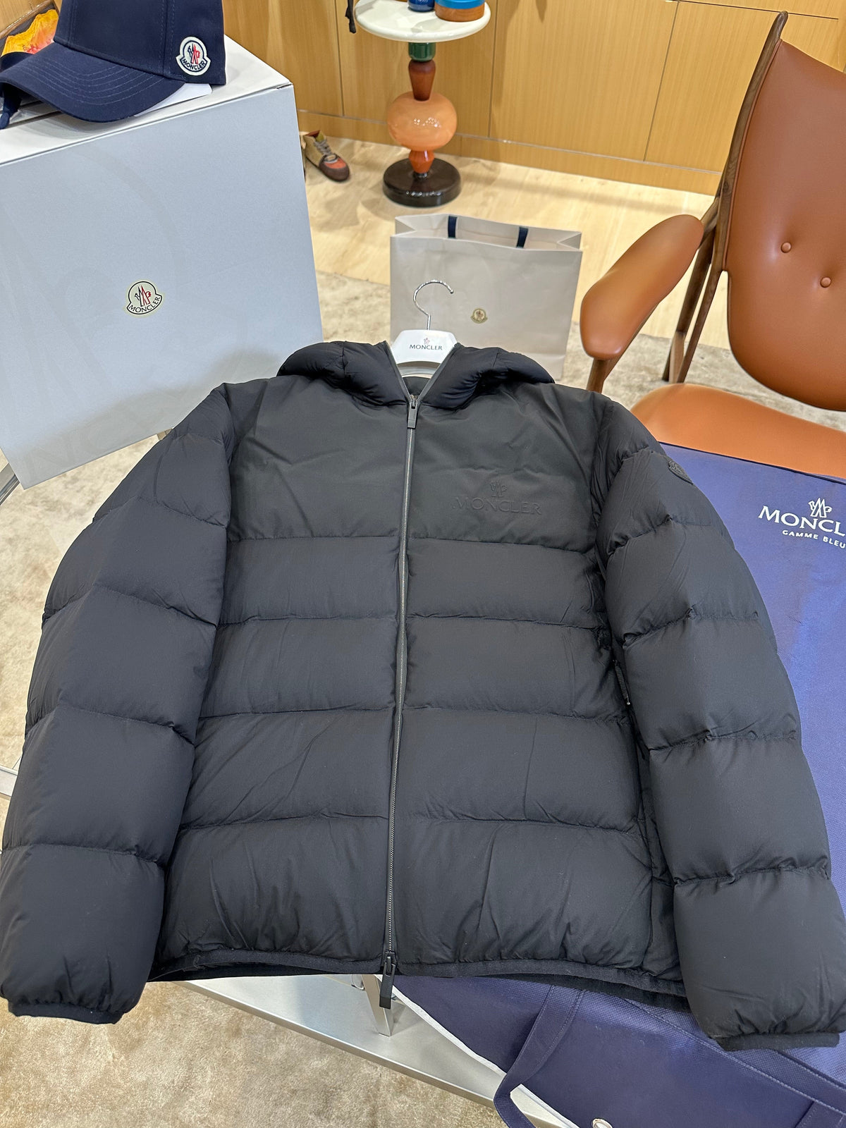 Hooded Down Puffer Jacket with Subtle Texture