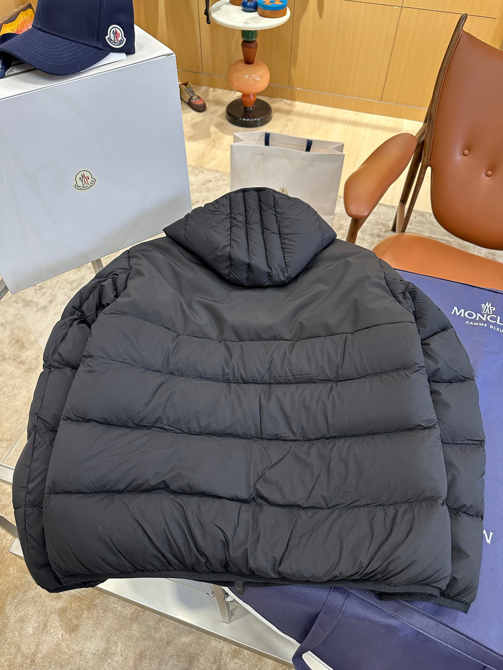 Hooded Down Puffer Jacket with Subtle Texture