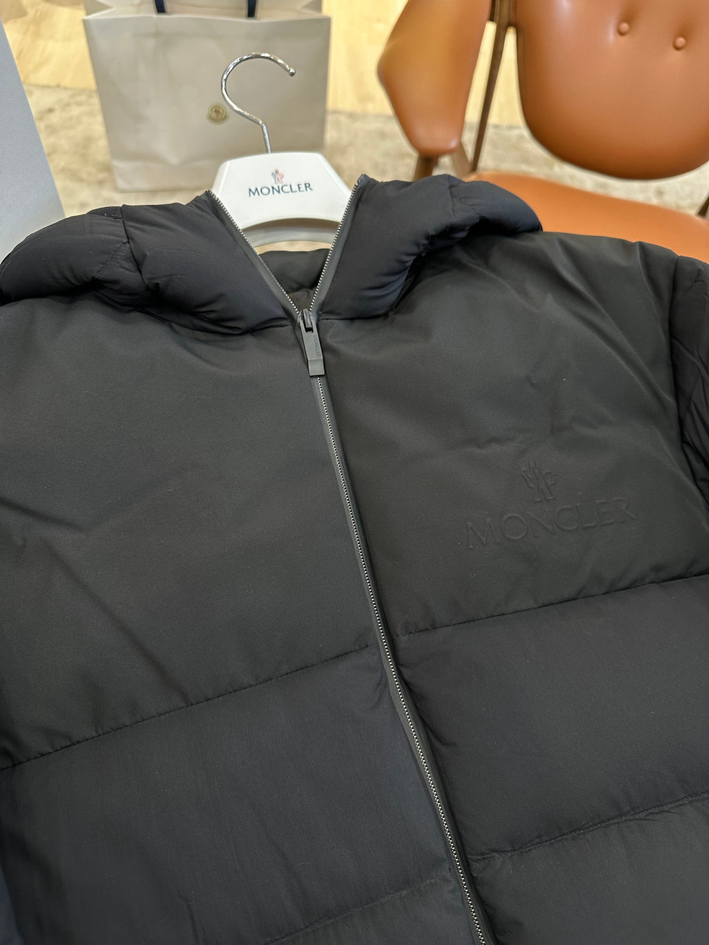 Hooded Down Puffer Jacket with Subtle Texture