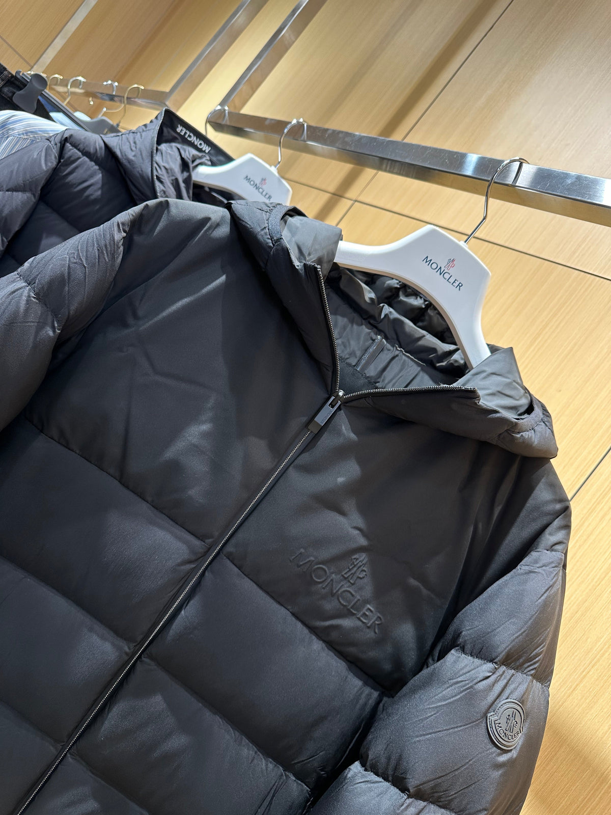 Hooded Down Puffer Jacket with Subtle Texture