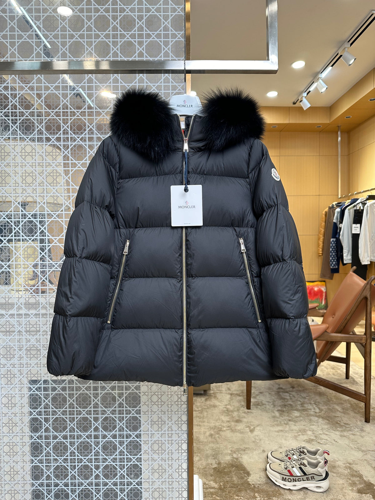 Women's Fur-Collar Hooded Down Puffer Jacket