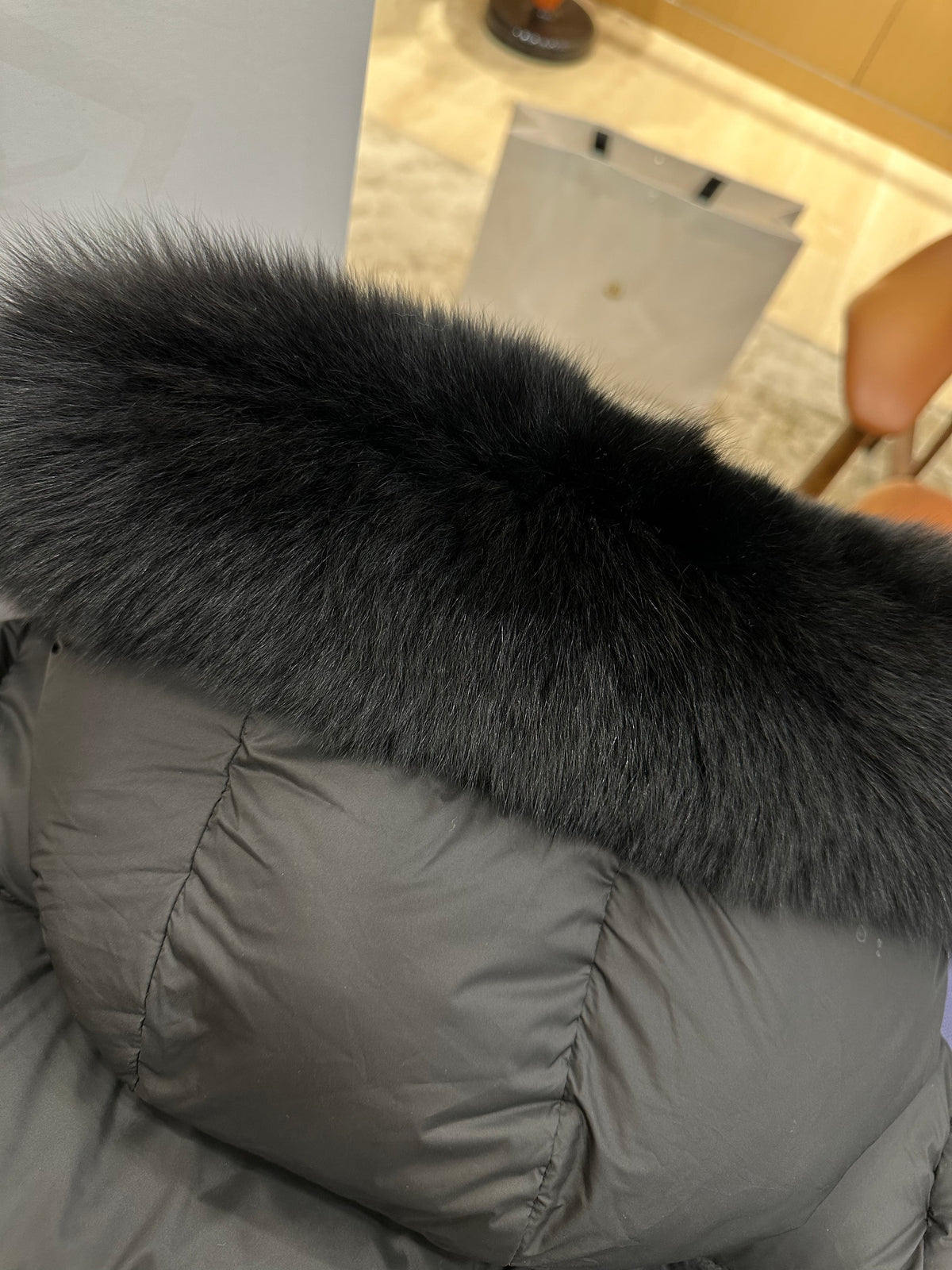 Women's Fur-Collar Hooded Down Puffer Jacket