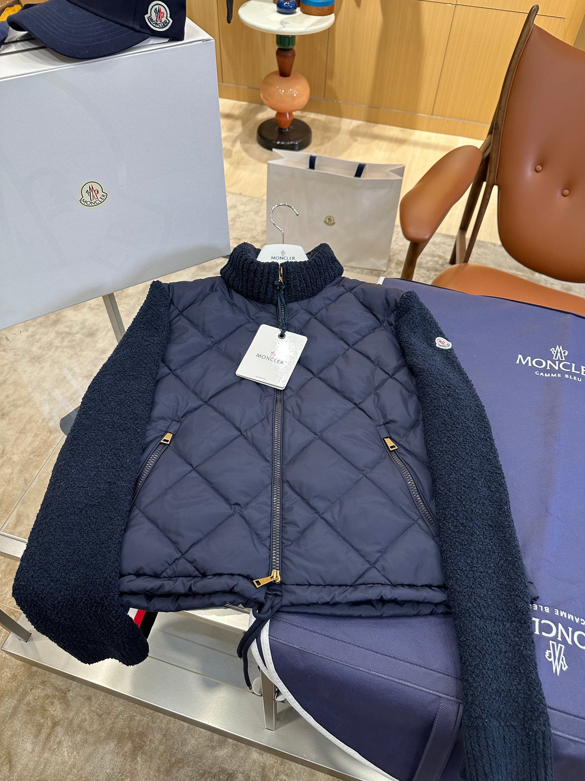 Women's Knit-Collar Quilted Down Jacket
