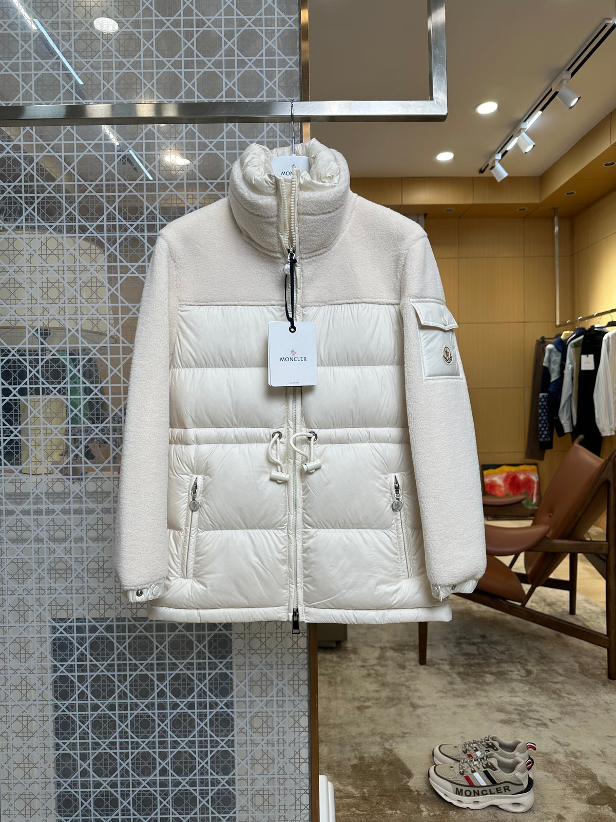 Women's Textured Knit-Panel Down Jacket