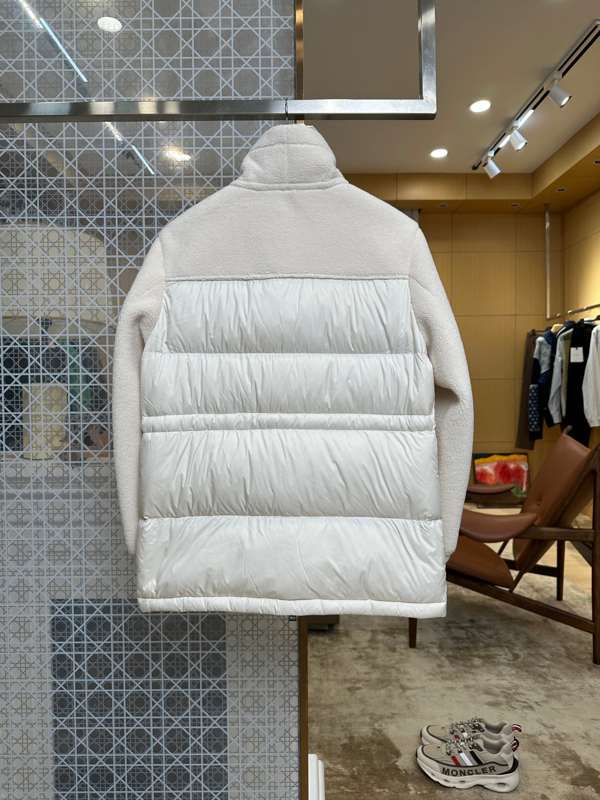 Women's Textured Knit-Panel Down Jacket